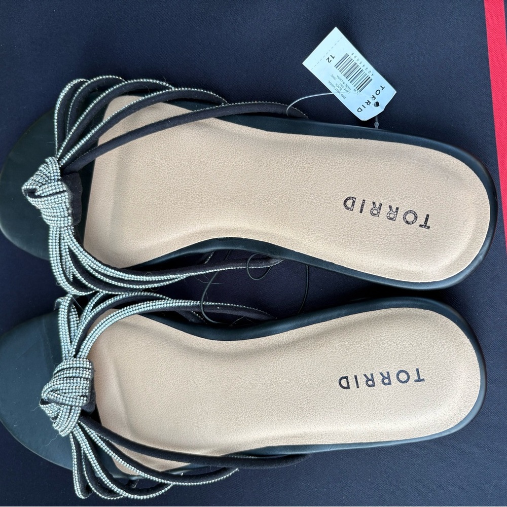 Torrid Black and Silver Women's Sandals - Picture 2 of 4